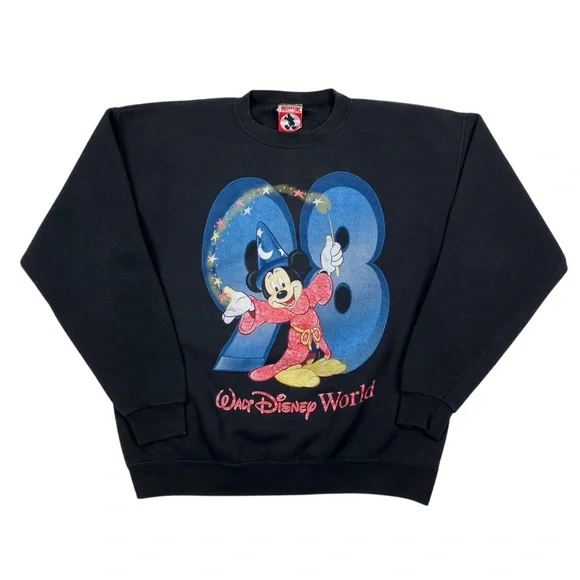 Vintage 1998 Walt Disney World Sorcerers Apprentice Mickey Mouse Sweatshirt USA - Picture 1 of 16